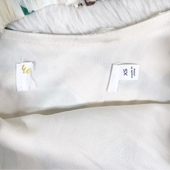 New ASTR Floral Velvet Burnout Midi Dress XS Green Ivory Open Back Thigh Slit - Picture 5 of 13